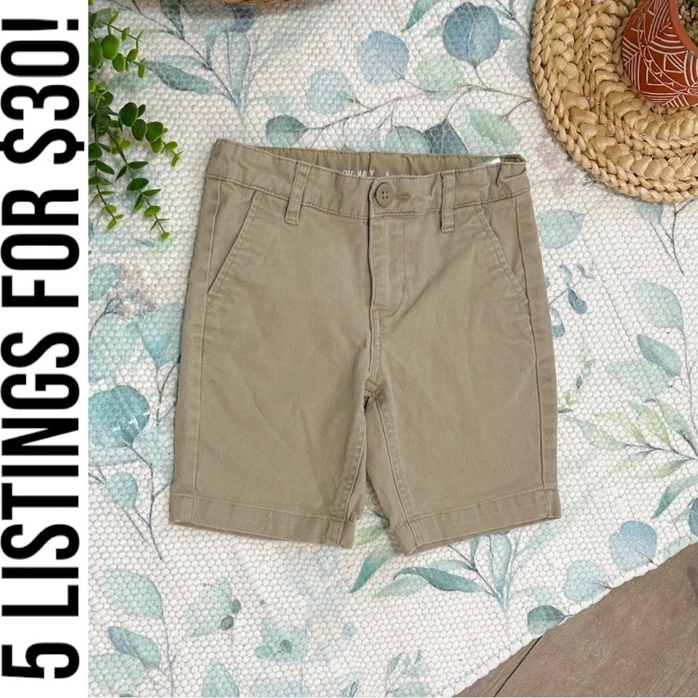 Old Navy Boys Flat Front Khaki Shorts Built in Flex Size 5